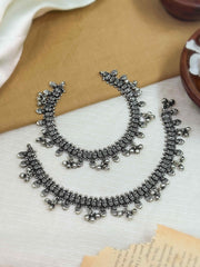 Alisha Designer Oxidised Silver Anklet